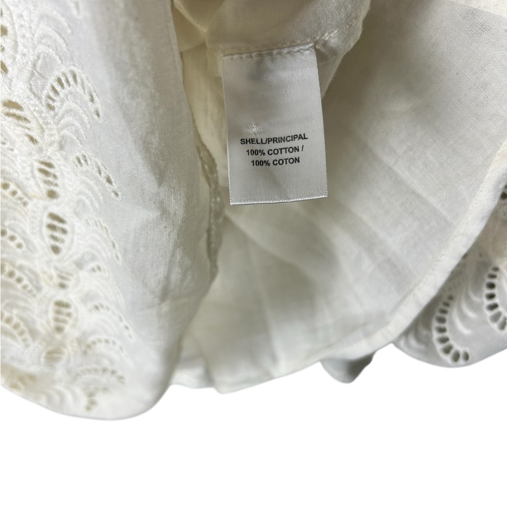 LoveShackFancy White Lace Ruffle Mini Dress SZ S Romantic Boho - Picture 8 of 9